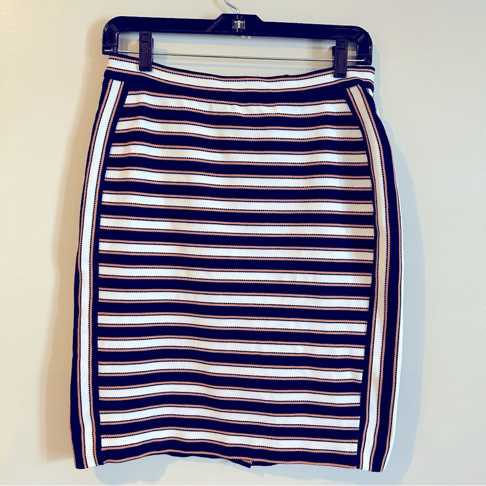 Banana Republic stripe pencil skirt petite sz 4 like new coastal granddaughter